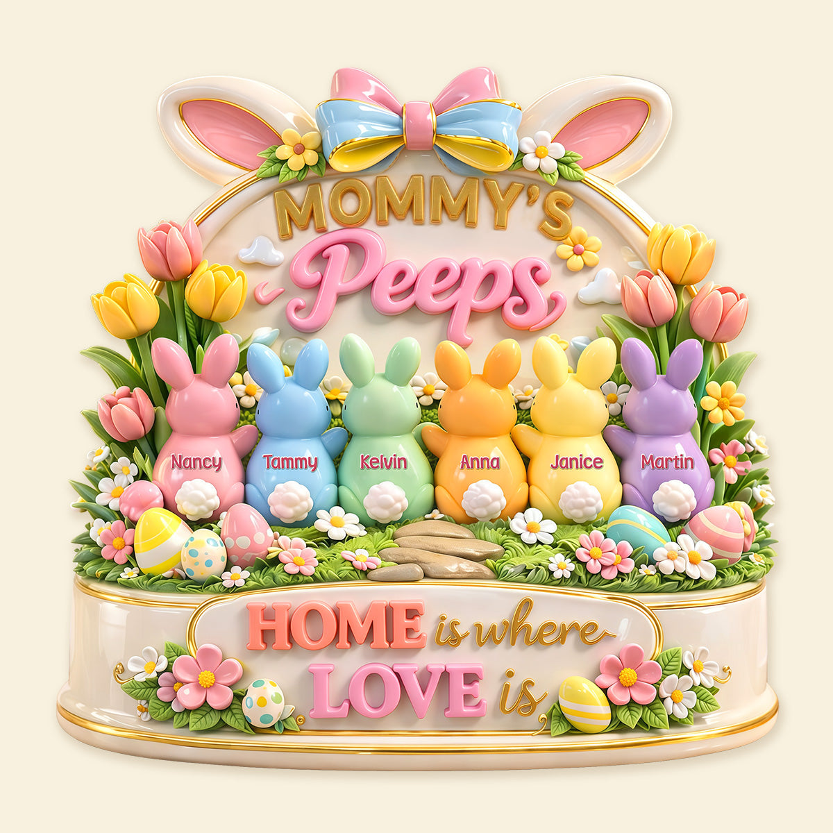 Bunny Peeps Acrylic Plaque - Personalized Gifts For Grandma Easter Day 01tymg170326-Homacus