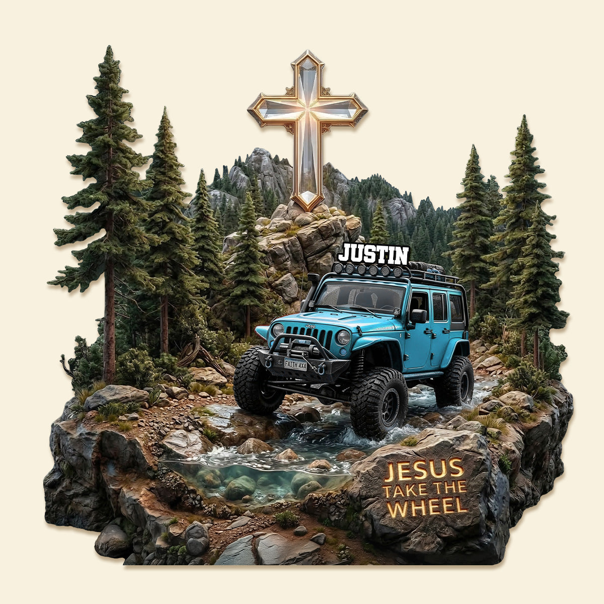 Jesus Take the Wheel Acrylic Plaque - Personalized Gifts For Off-road Lovers 04pamg160326-Homacus
