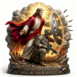 Christian Soldier Shield Acrylic Plaque - Personalized Gifts For Veteran 05NALU300326-Homacus