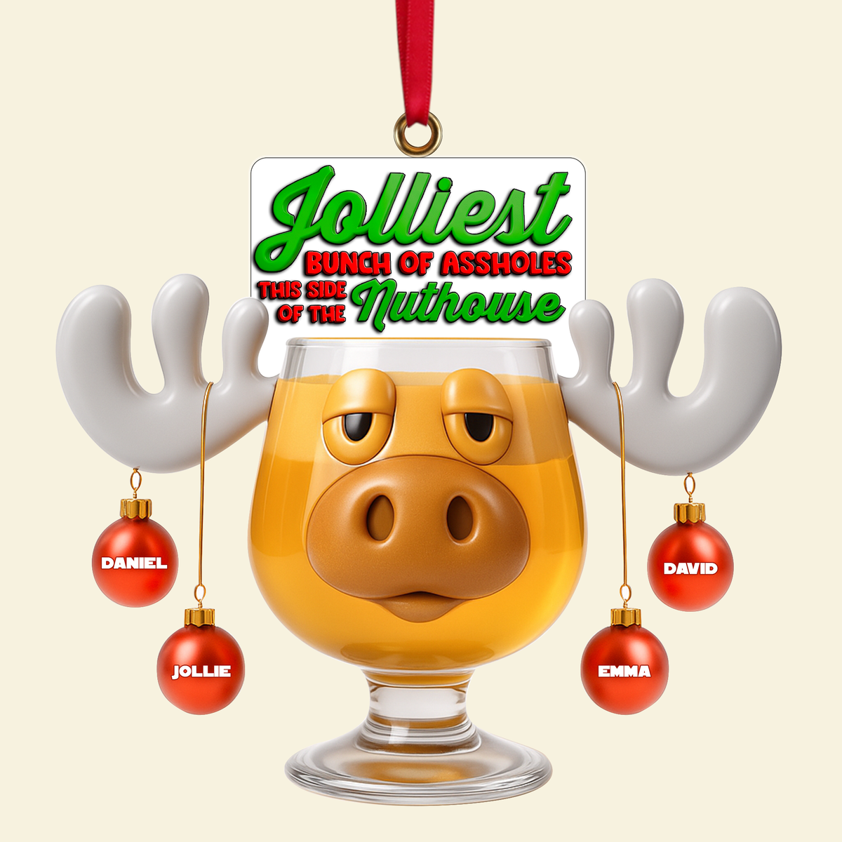 Personalized Gifts For Family, Vacation Moose Family Name Christmas Acrylic Ornament 05nalu171025-Homacus