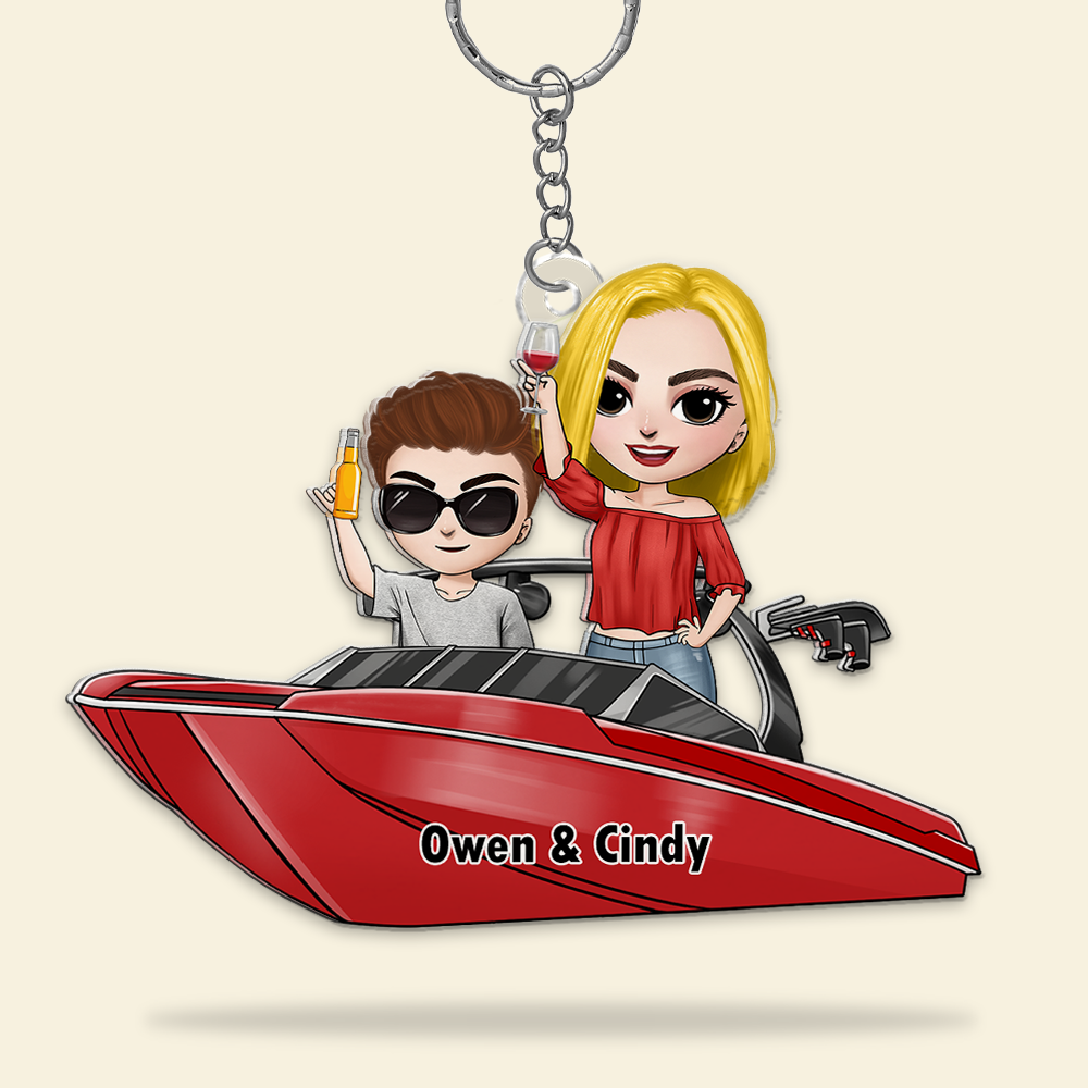 Personalized Gifts For Friends Keychain Wakeboarding Boat Partner 03QHHU120325HH-Homacus