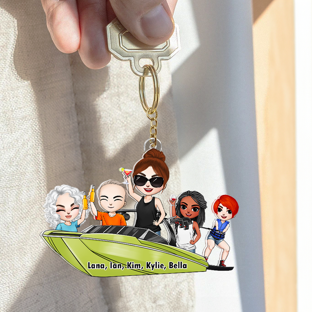 Personalized Gifts For Friends Keychain Wakeboarding Boat Partner 03QHHU120325HH-Homacus