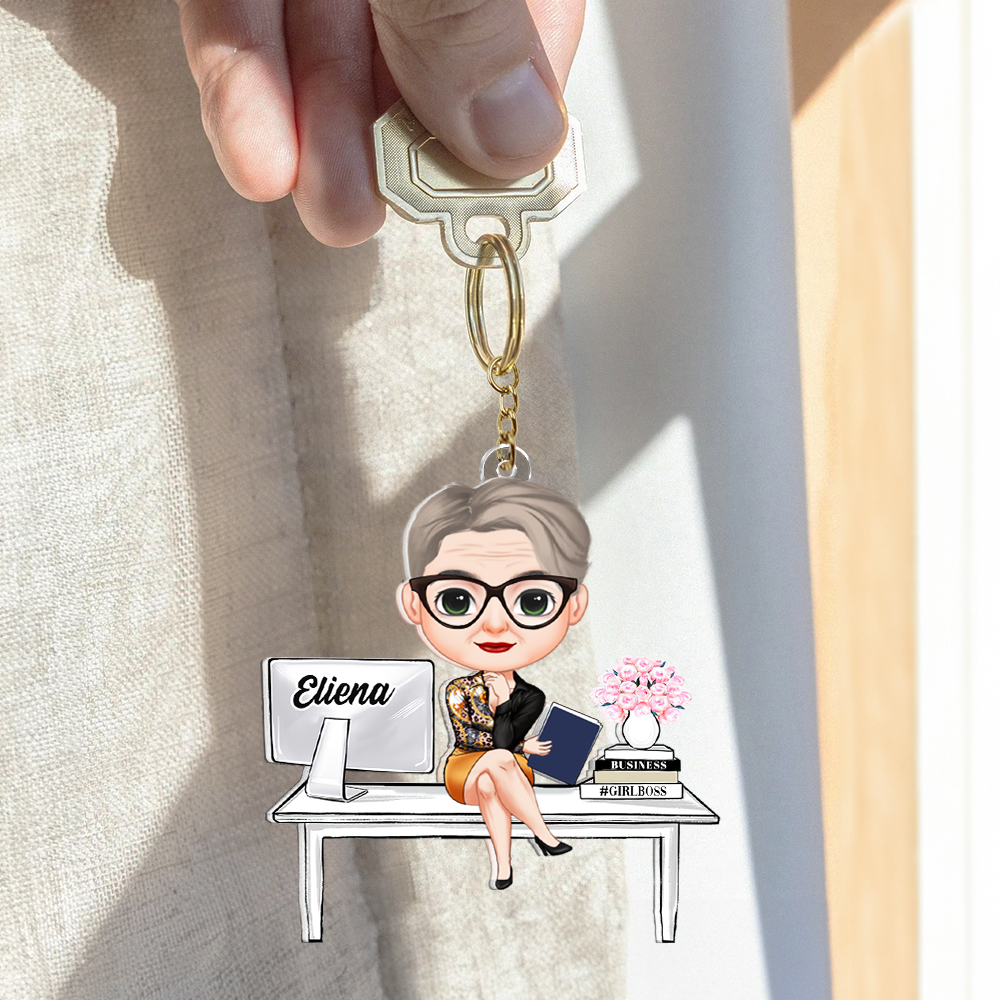 Personalized Gifts For Boss Chibi Girl Acrylic Keychain 02QHHU121224HH-Homacus