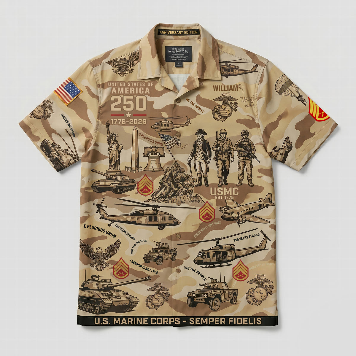 Custom Military Insignia Hawaiian Shirt - Personalized Gifts For Veteran 03QHQN030626-Homacus