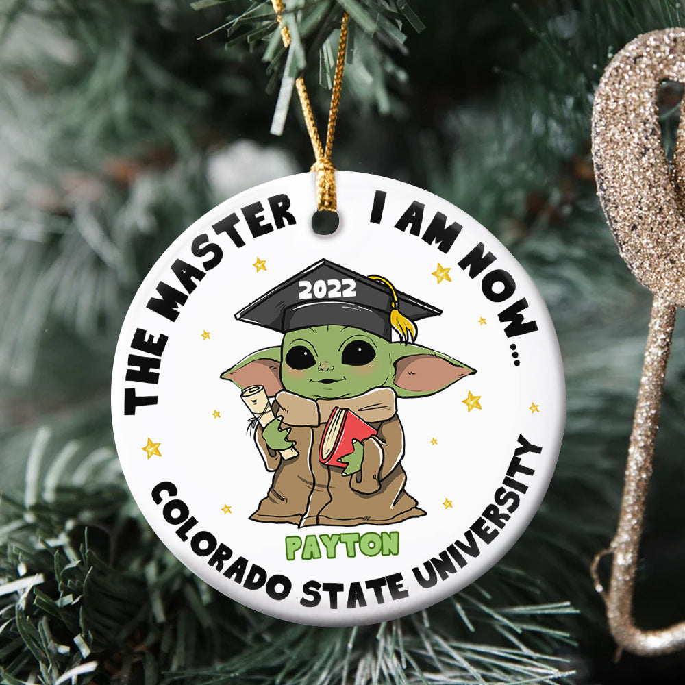 Personalized Ceramic Ornament Gifts For Graduation The Master I Am Now-Homacus