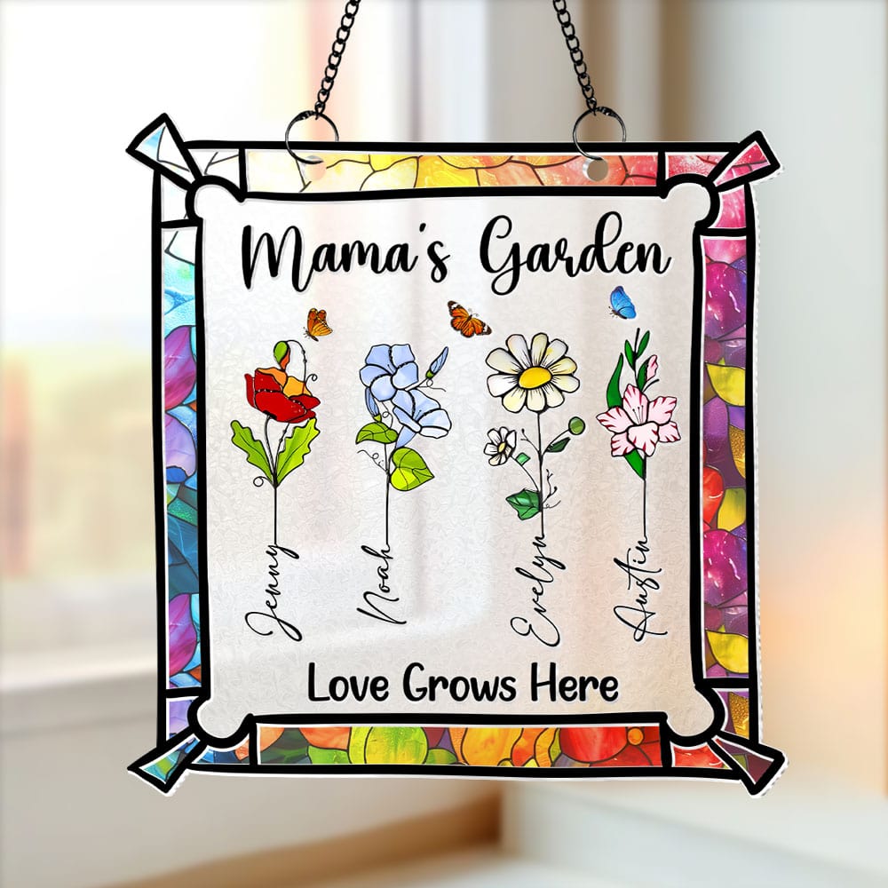 Personalized Gifts For Mom Suncatcher, Custom Birth Month Flowers 03qhti140225-Homacus