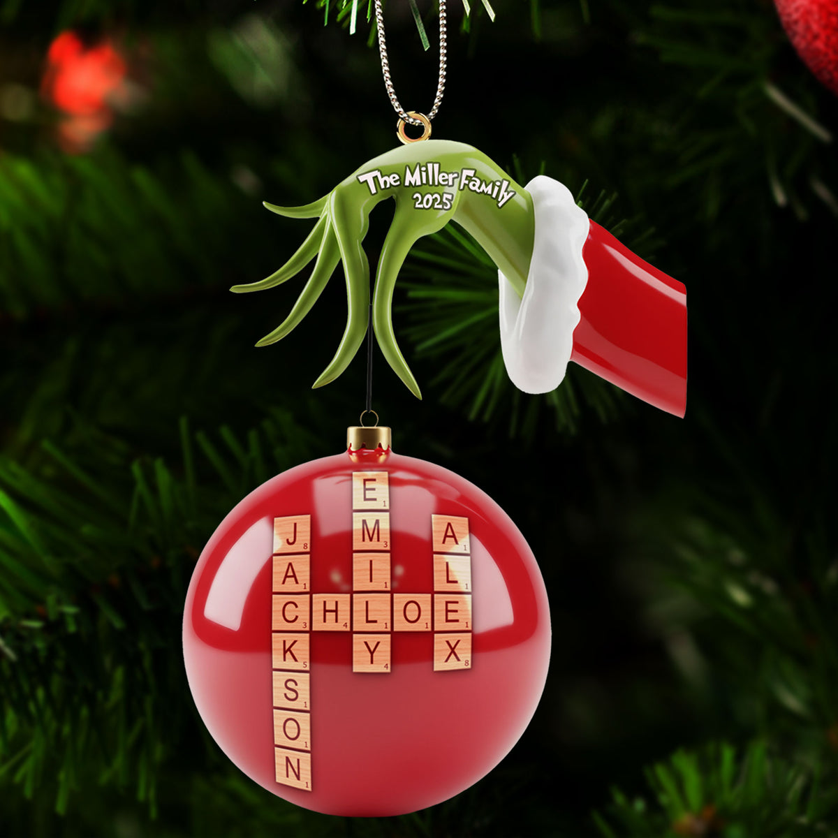 Crossword Family Name Ornament - Personalized Gift For Family Christmas Ornament 04NATI241025-Homacus