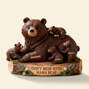 Cute Mama Bear Acrylic Plaque - Personalized Gift For Mom 04KITI050226-Homacus