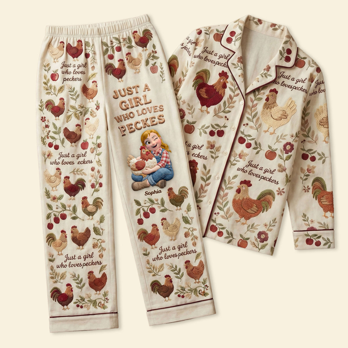 Peckers Lover Vintage Pajama Set - Personalized Gifts For Peckers Lover 03pati140126-Homacus