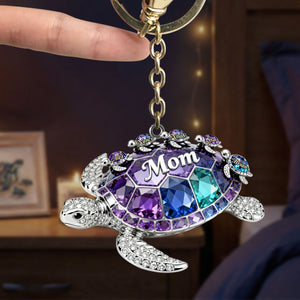 Turtle Mom Keychain - Personalized Gifts For Mom Keychain 02TOTI020226-Homacus