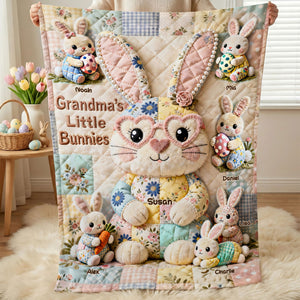 Easter Mom And Bunnies Blanket - Personalized Gifts For Mom Blanket 03NATI250226-Homacus