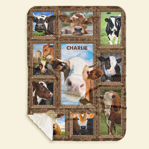 Cute Cattle - Personalized Photos Collage Blanket For Cow Lovers 051qhti311224-Homacus