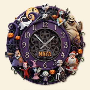 Gothic Fantasy Family Wall Clock Personalized Gifts For Family 03HUTI140326-Homacus
