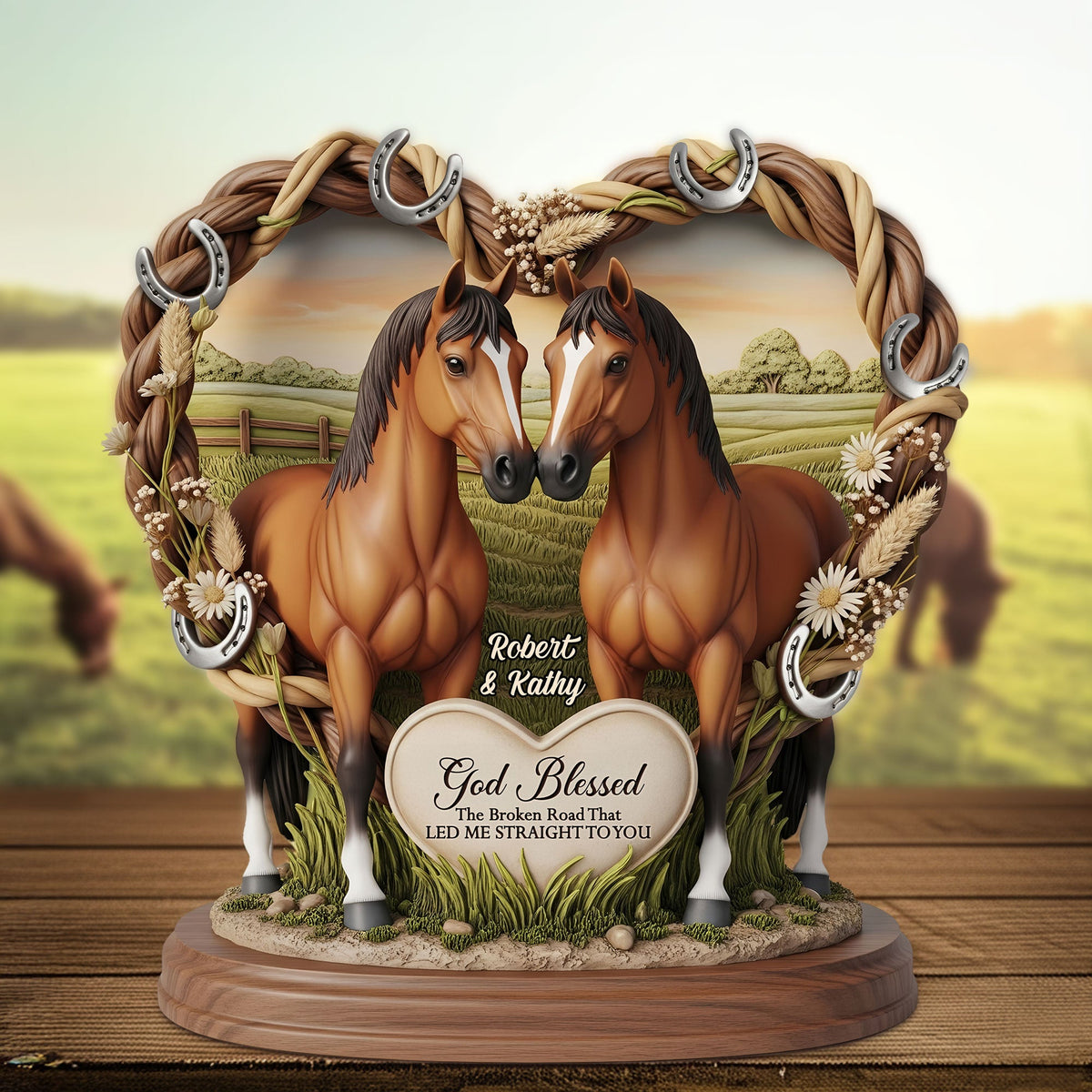 Horse Couple Plaque - Personalized Gifts For Couple 01nati140625-Homacus