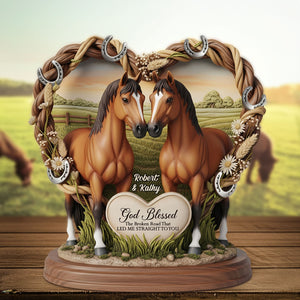 Horse Couple Plaque - Personalized Gifts For Couple 01nati140625-Homacus