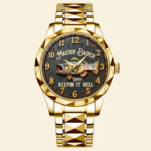 Fishing Stainless Steel Men's Watch - Personalized Gifts For Fishing Lovers 01huti260725-Homacus