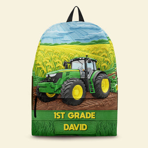 Green Tractor Backpack - Personalized Gifts For Kids 04nati290725-Homacus
