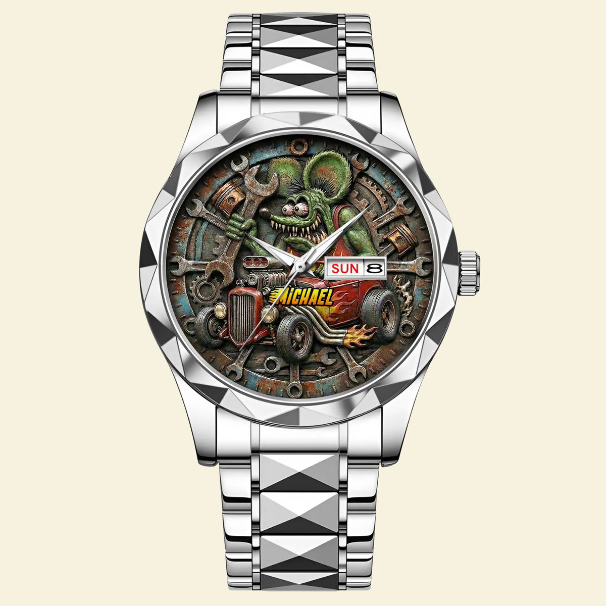 Speed Monster Stainless Steel Men's Watch - Personalized Gifts For Hot Rod Lover 03tgti080426-Homacus