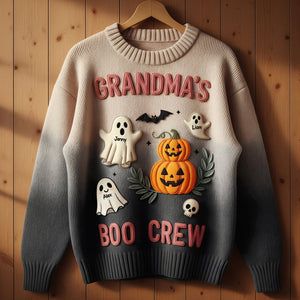 Cute Grandma's Boo Crew Ugly Sweater, Personalized Gifts For Grandma 04qhti280825-Homacus