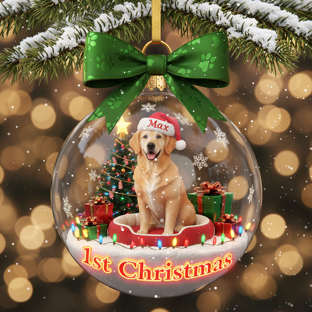 Personalized Gifts For Dog Lovers, Dog Custom Photo Acrylic Christmas Ornament 01hyti041125-Homacus