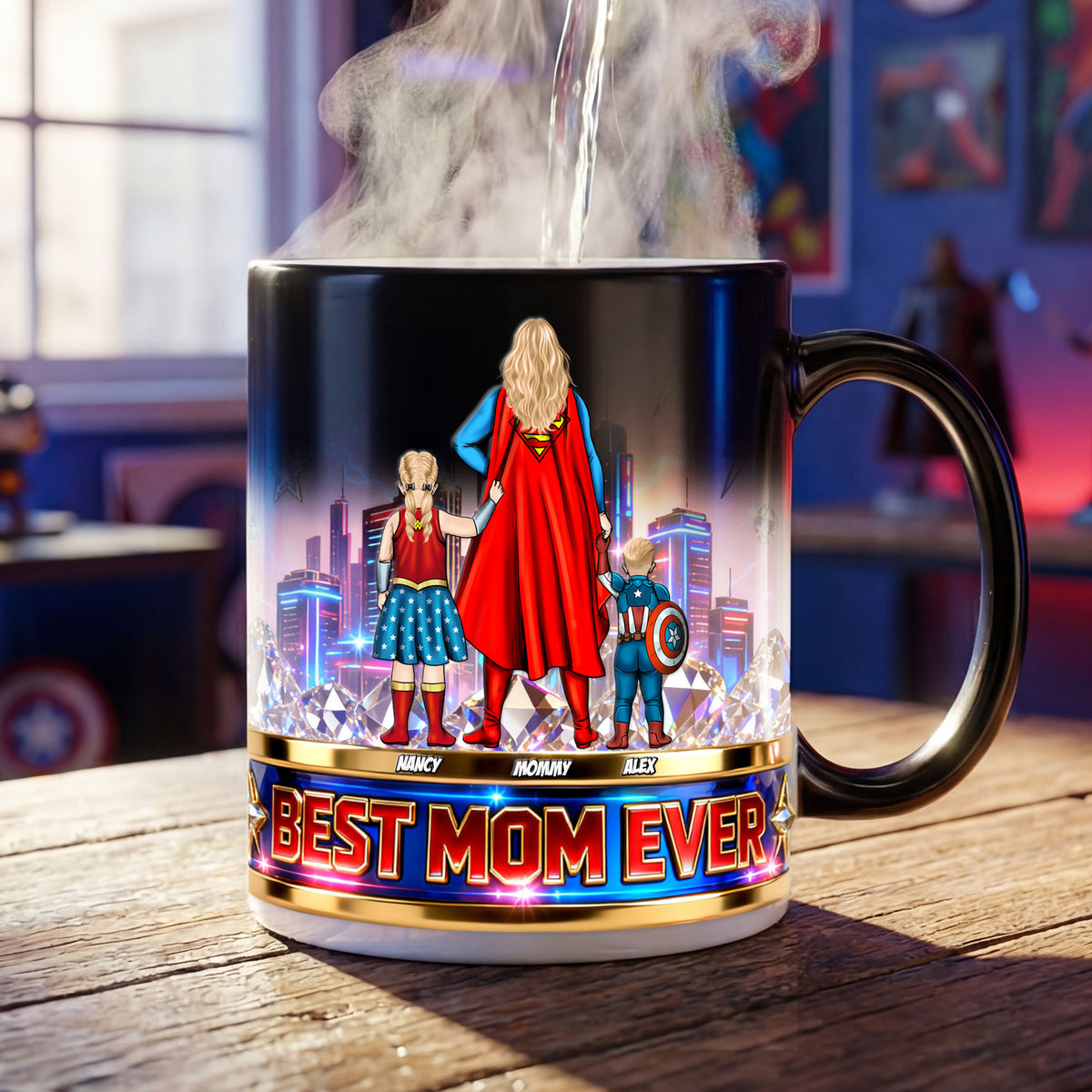Powerful Mom And Kids Magic Ceramic Coffee Mug - Personalized Gifts For Mother's Day Magic Mug 05OHTI070426PA-Homacus