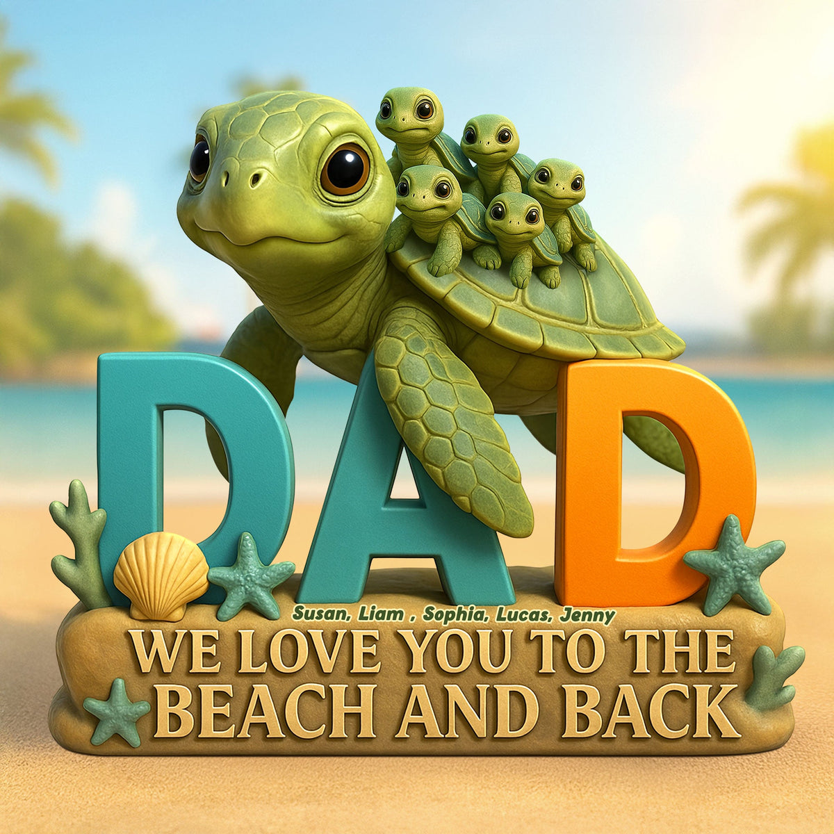 Turtle Dad Acrylic Plaque - Personalized Gifts For Dad 04TGTI030525-Homacus