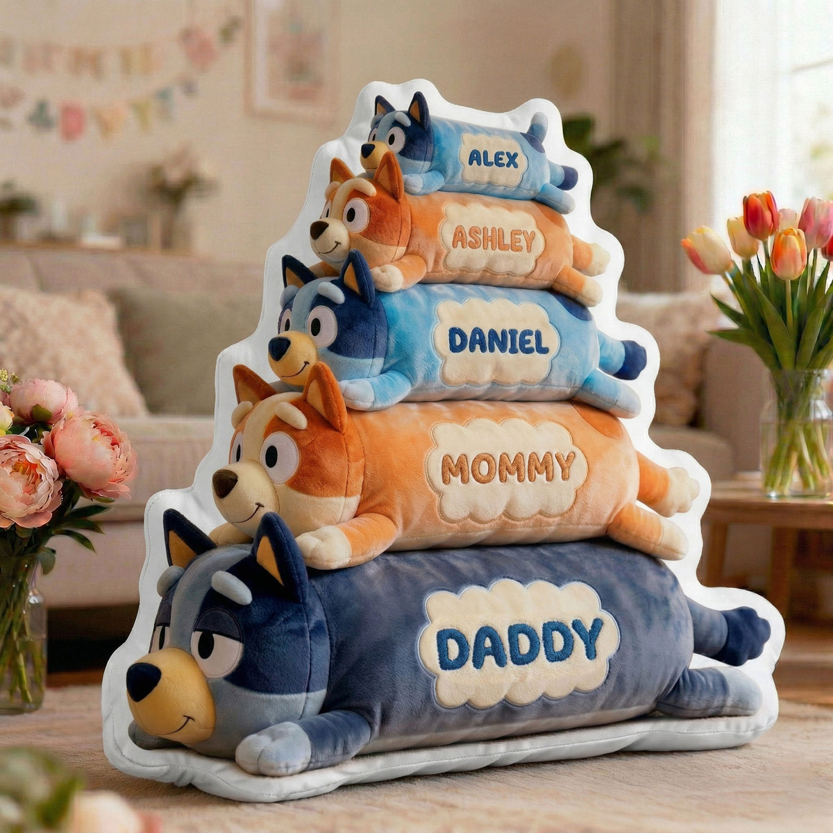 Fun Family Pile Custom Shape Pillow - Personalized Gifts For Family 04qhti100426-Homacus