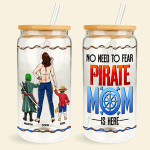 Personalized Gifts For Mom Glass Can No Need To Fear Pirate Mom Is Here 01HUMH250324PA-Homacus