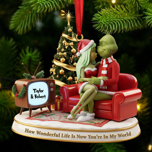 Green Monster Couple Ornament - Personalized Gift For Couple Christmas Ornament 07PATI231025-Homacus