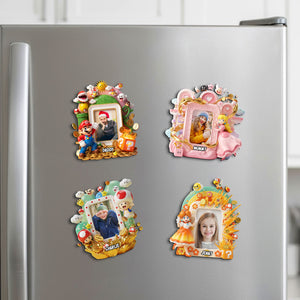 Photo Frame Fridge Magnet - Custom Photo Gifts For Family Custom Shape Acrylic Fridge Magnet 04PATI191125-Homacus