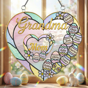 Mom & Grandma Heart Suncatcher Ornament - Personalized Easter Gifts 01HUTI120226-Homacus