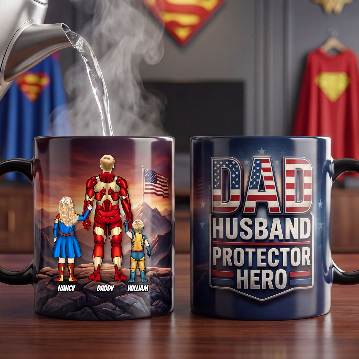 Proud Dad and Kids Magic Coffee Mug - Personalized Gifts For Dad 05nati010526-Homacus