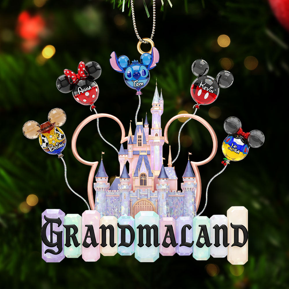 Grandkid Balloon Castle Ornament - Personalized Gift For Grandma Christmas Ornament 07OHTI181125-Homacus