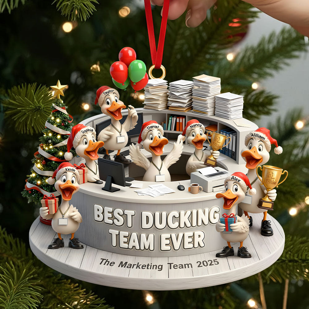 Fun Duck Office Worker Ornament - Personalized Gifts For Coworker 06QHTI241125-Homacus