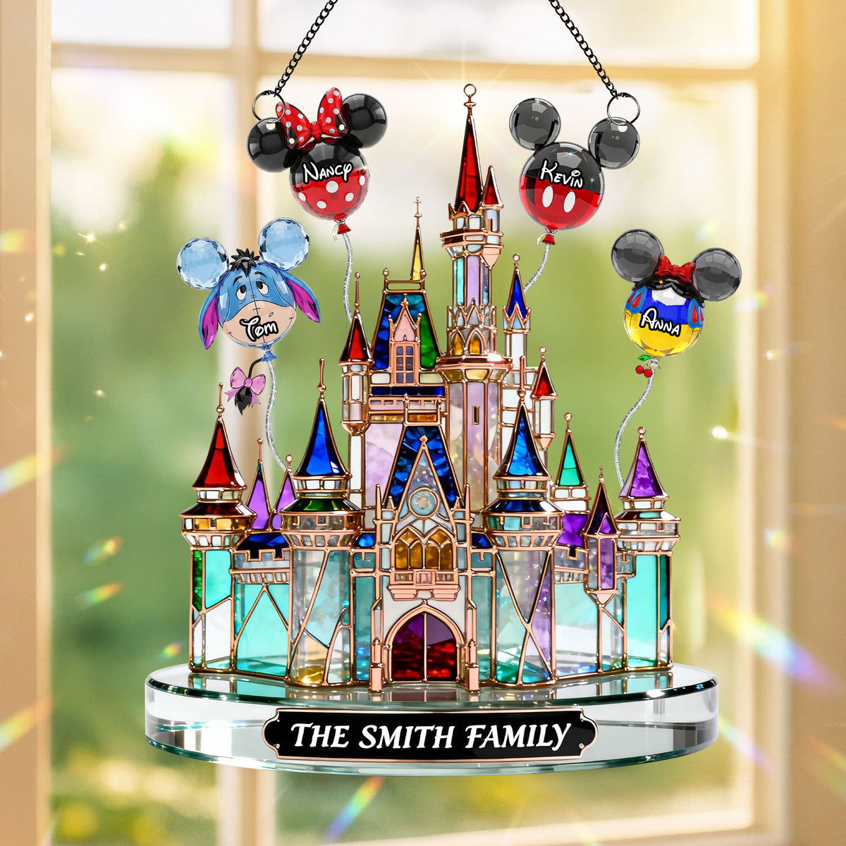 Childhood Balloon Castle Suncatcher - Personalized Gifts For Family Suncatcher Ornament 03OHTI231225-Homacus
