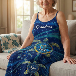 Turtle Grandma Suspender Maxi Dress - Personalized Mother's Day Gifts 01huti180326-Homacus
