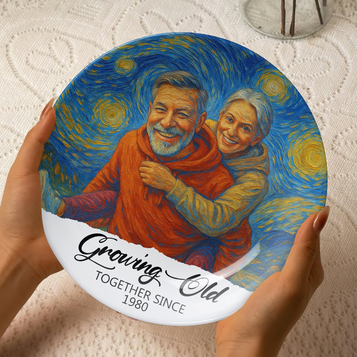 Happy Couple Round Plate - Custom Photo Gifts For Couple 02nati160725-Homacus