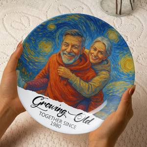 Happy Couple Round Plate - Custom Photo Gifts For Couple 02nati160725-Homacus