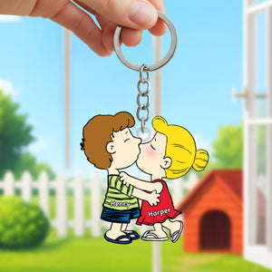 Kissing Couple Keychains - Personalized Gifts For Couple-Homacus