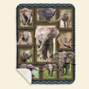 Elephant Collage - Personalized Blanket 041qhti311224-Homacus