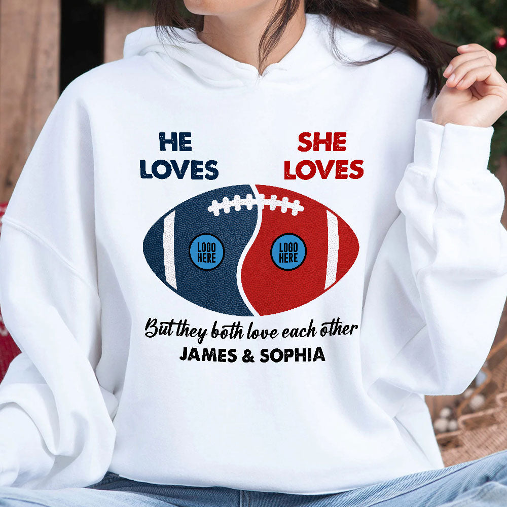 Custom Team Logo Gifts For Couple Shirt 05huti130123 American Football Shape-Homacus