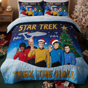 Deck The Galaxy Hall Quilt Bed Set, Personalized Gifts For Christmas 03QHTI271025-Homacus