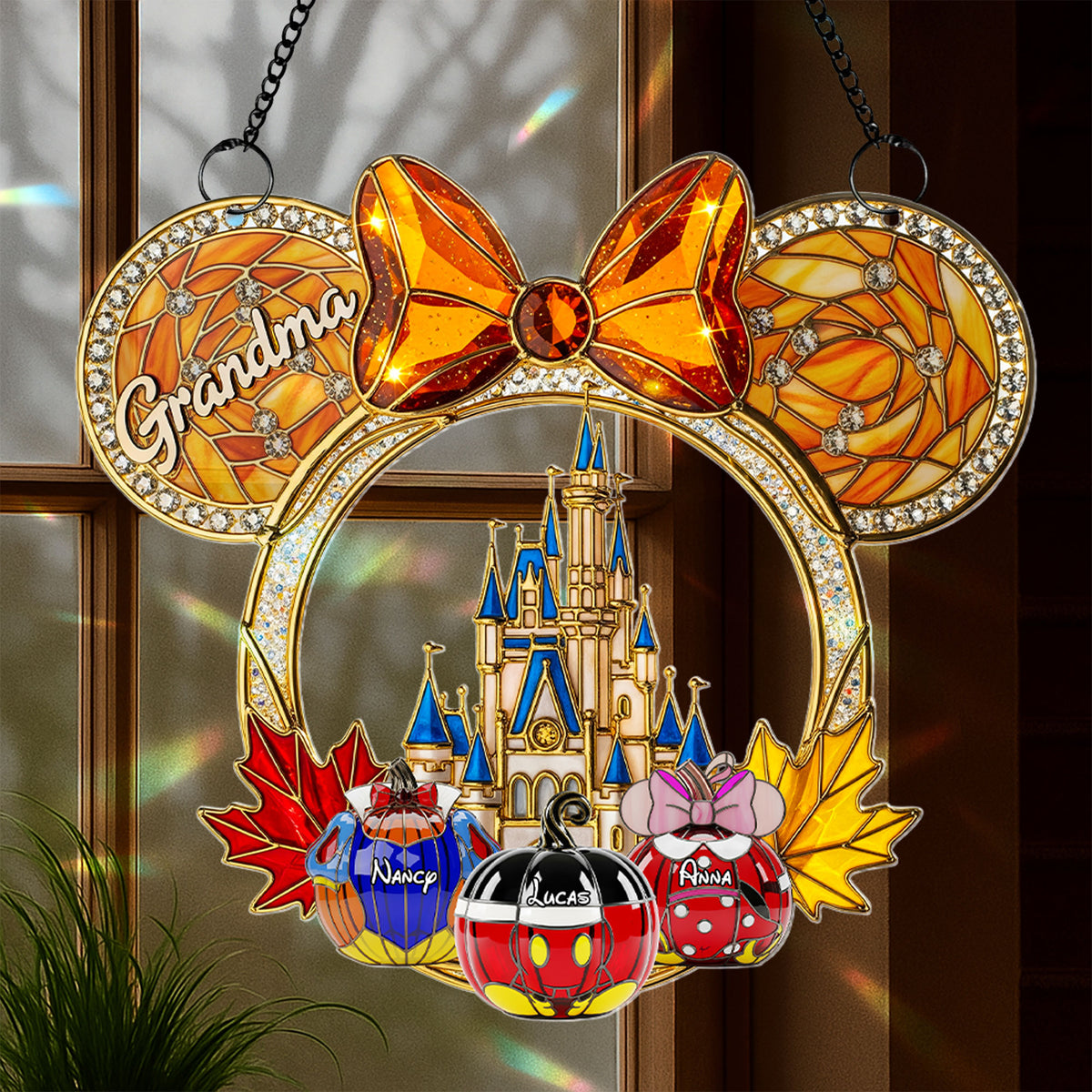 Halloween Grandma Suncatcher Ornament - Personalized Gifts For Grandma 03ohti070825-Homacus