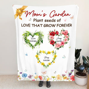 Personalized Gifts For Mom Blanket, Birth Moth Flower Heart 03qhti280325-Homacus