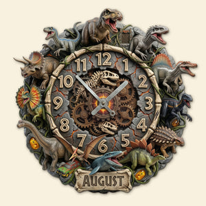 Dinosaur Acrylic Hanging Wall Clock - Personalized Gifts For Dinosaur Lovers 02huti140326-Homacus