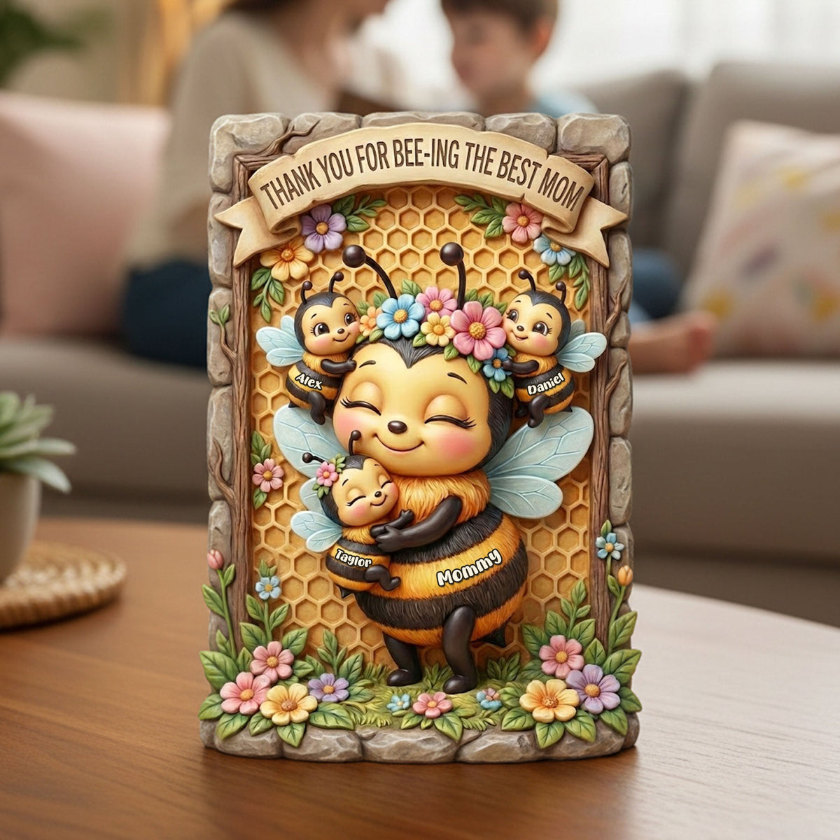 Bee-ing the Best Mom Plaque - Personalized Gift For Mom 05TOTI050226-Homacus