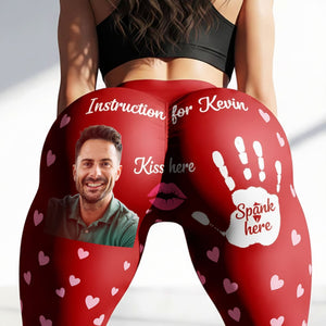 Funny Couple Leggings - Personalized Custom Photo Gift For Her 04KITI031225-Homacus