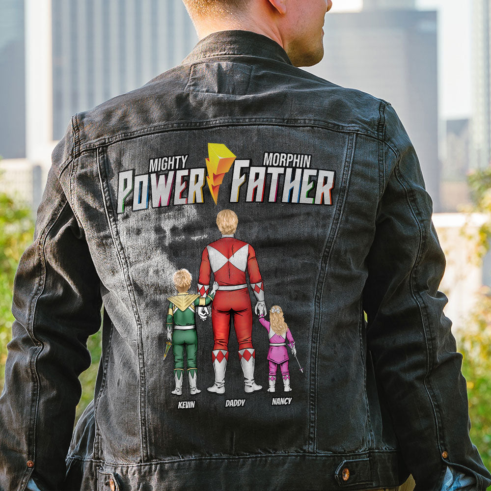 Power Father Denim Jacket - Personalized Gifts For Dad 03huti170525-Homacus
