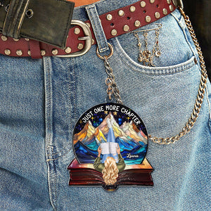 Personalized Gifts For Book Lover Keychain Girl Reading Book 011xqti040125-Homacus