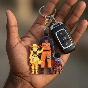 Warrior Father & Mini Ninja Keychain - Personalized Gifts For Dad 01qhhu080526-Homacus